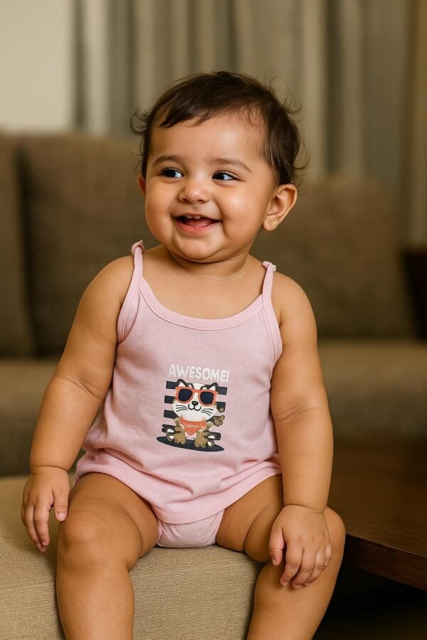 Baby Cotton Tie-Up Sleeveless Tops (0-12m) (Pack of 5, Unisex)