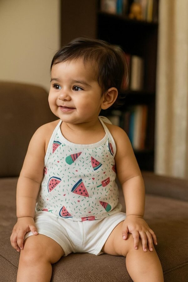 Baby Cotton Tie-Up Sleeveless Tops (0-12m) (Pack of 5, Unisex)