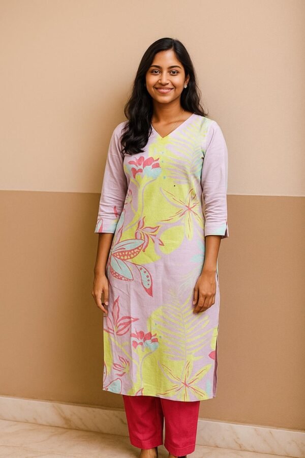 Women Cotton Printed Top (PINK)